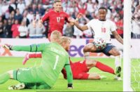 Kasper Schmeichel and Raheem Sterling