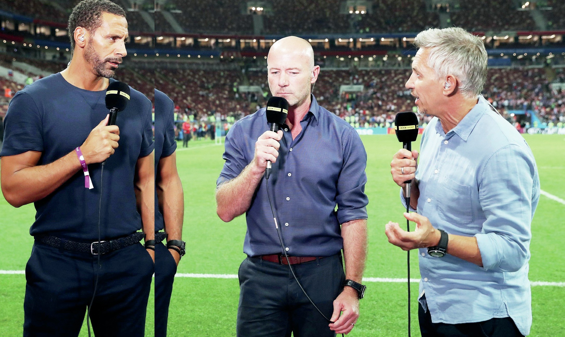 Rio Ferdinand, Alan Shearer and Gary Lineker BBC Sport pundits